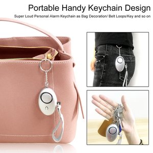 Hy vọng nóng người bán 130dB ABS cá nhân báo động Keychain xách tay <span class=keywords><strong>LED</strong></span> nhấp nháy ánh sáng của phụ nữ tự vệ an ninh khẩn cấp thiết bị - Product Image 3