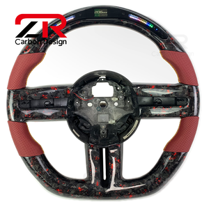 Volante de Coche de Fibra de Carbono Forjada con Pantalla LED de RPM para <span class=keywords><strong>Ford</strong></span> Old <span class=keywords><strong>Mustang</strong></span> ST RS 2004 2005 2006 2007 <span class=keywords><strong>2008</strong></span> - Product Image 1