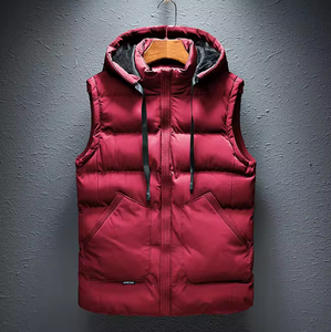 Blouson matelassé sans manches brodé pour homme – Hiver chaud, imperméable, coupe-vent, décontracté, extérieur, service OEM, logo frontal, col roulé - Product Image 3