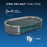 Piscine hors sol ovale Bestway 5611SE avec structure en acier, 6,10 m x 3,66 m x 1,22 m