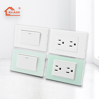 KLASS Prise murale américaine standard 118 mm 220 V 16 A USB 2 broches avec mise à la terre CE pour cuivre phosphoreux