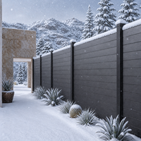 Panneaux de clôture DIY en WPC de qualité japonaise, poteaux en aluminium, composite bois-plastique, pour jardin extérieur, 1,8 m