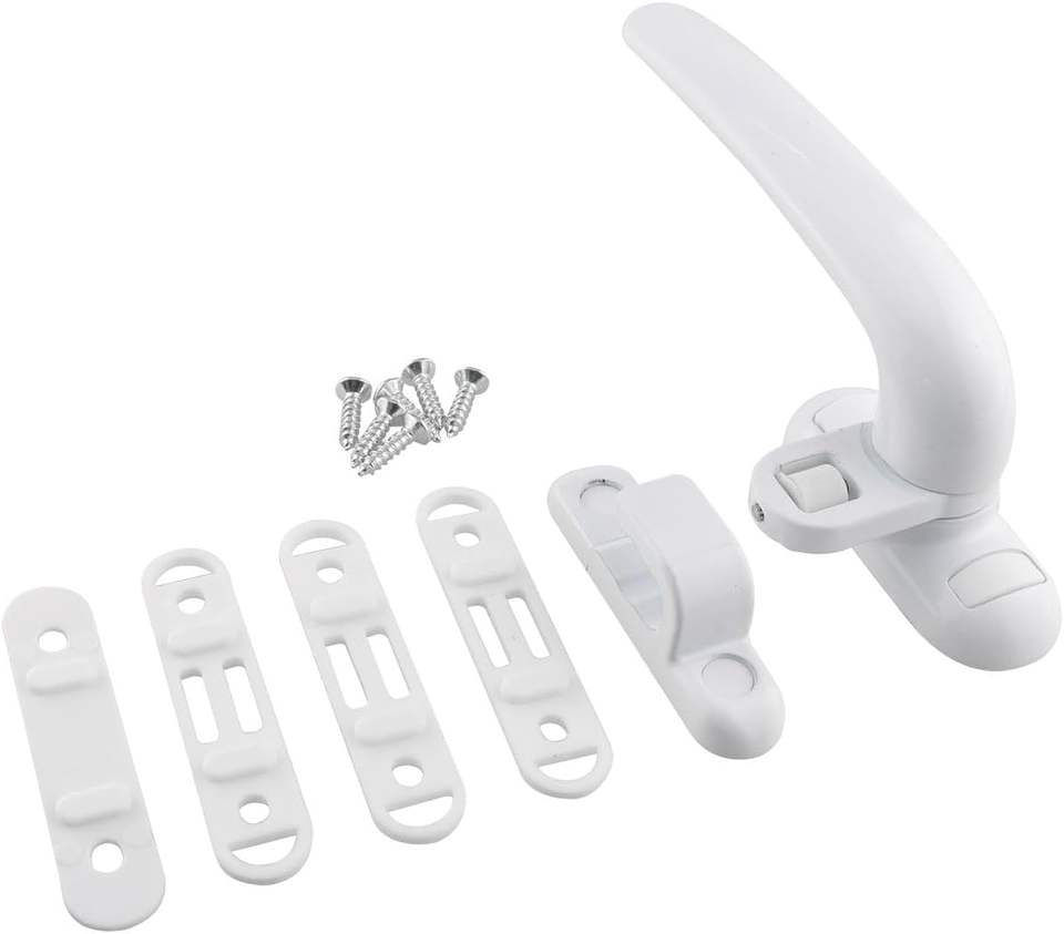 White Internal External Window Lock Handle - Left Direction Aluminum Alloy Door Window Pull Handle With Lock White Internal External Window Lock Handle - Left Direction Aluminum Alloy Door Window Pull Handle With Lock