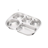 Assiette à dîner en acier inoxydable 304 avec couvercle, ronde, profonde et épaisse, spécialement conçue pour les enfants et l'utilisation scolaire