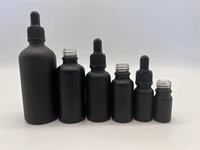 Flacons en verre avec pipette compte-gouttes en silicone noir mat, en caoutchouc nitrile, en verre, 5 ml, 10 ml, 15 ml, 30 ml, 60 ml, 120 ml
