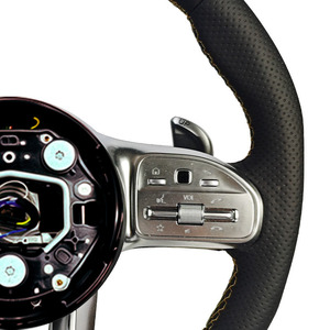 Volante modificado con línea amarilla de cuero Napa para <span class=keywords><strong>Mercedes</strong></span> Benz C GLC E S CLS <span class=keywords><strong>AMG</strong></span> ZC-809-P79-F - Product Image 3