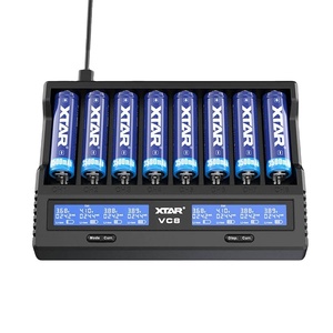 Chargeur de batterie Li-ion intelligent 8 emplacements VC8 pour cellules Li-ion <span class=keywords><strong>14500</strong></span>, 16340, 18650, 21700, 26650 3.7V pour hélicoptères RC - Product Image 2