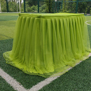 Jupe de Table en Tulle bleu et blanc pour les banquets de mariage et de fête décoration d'hôtel conceptions de plinthes de Table d'anniversaire - Product Image 3