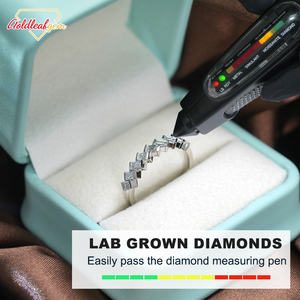 Anillo de Compromiso con Diamante Cultivado en Laboratorio, Corte Esmeralda, DEF VVS VS, Chapado en Oro PT950, Certificado IGI, Anillo de Boda para Hombre y Mujer - Product Image 3