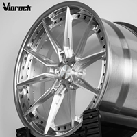 Rines de Aleación Forjados Viorock Deep Concave de 2 Piezas en Plata Pulida 5X112 5X120 de 18, 19 y 20 Pulgadas para BMW, Audi, Benz, Supra, Ford, Toyota