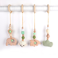 Décoration suspendue pour chambre de bébé, style nordique, en bois de hêtre, thème animal, équipement de fitness interactif et d'agitation, ornement pour salle de sport.