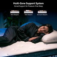 Matelas de luxe Queen Size en mousse à mémoire de forme compressée avec ressorts ensachés, fermeté moyenne