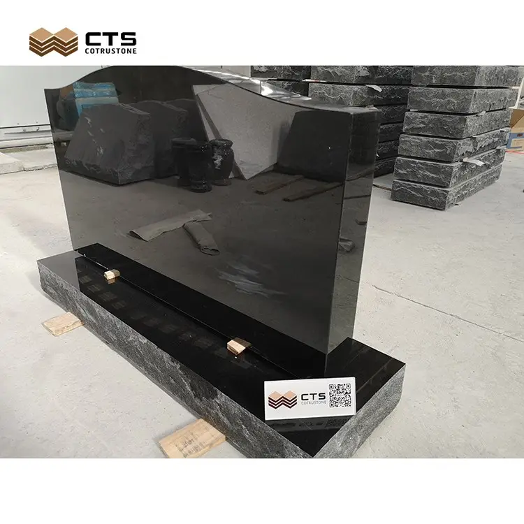 Bán Buôn Nghĩa Trang Graves Thiết Kế Mỹ Phong Cách Bia Mộ Đánh Bóng Ấn Độ Granite Đen Tượng Đài