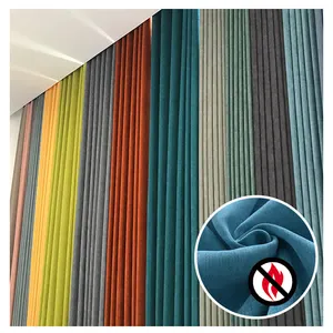 Fire retardant blue gold and white green velvet Blackout divider Curtains for classroom bedrooms