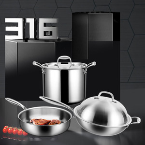 Nhà bếp đồ nấu nướng 316 thép không gỉ nấu ăn chảo nhà bếp <span class=keywords><strong>Cookware</strong></span> <span class=keywords><strong>sets</strong></span> tuyết Pan súp nồi bít tết Frying Pan để bán - Product Image 5