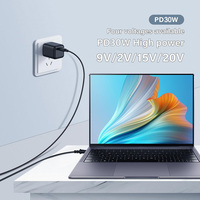 Cable Adaptador USB-C a DC, Conector Tipo-C con Disparador PD, Cable de Alimentación con Voltaje Ajustable de 5V 9V 12V 15V 20V, Carga Rápida