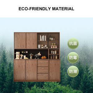 <span class=keywords><strong>Buffet</strong></span> d'appoint autoportant de luxe moderne, meuble de rangement modulaire marron pour cuisine, armoire haute pour garde-manger et organisation des aliments - Product Image 5
