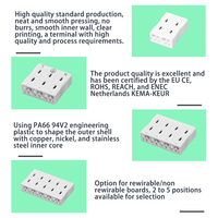 Mini connecteur universel 3P 3 voies à raccordement rapide, avec conducteur en laiton, à levier de poussée, pour câble électrique, boîtier PC/Nylon, alimentation