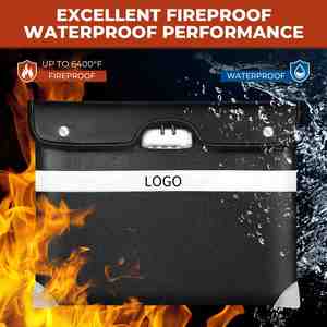 Upgraded Fireproof Waterproof <b>Document</b> <b>Bag</b> with Reflective Strips Fireproof Cash Wallet Zipper Product Category-Fireproof <b>Bags</b> - Product Image 4