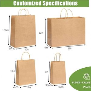 Bolsa de Regalo de Papel Kraft para Café, para Llevar, con Logotipo Personalizado, Impresión en Serigrafía y Offset, Venta al Por Mayor - Product Image 4