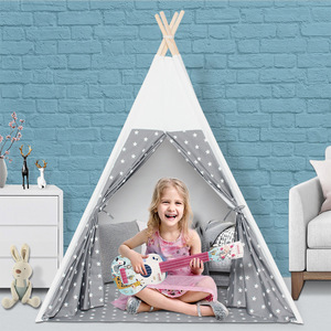 <span class=keywords><strong>Tenda</strong></span> per bambini indiana <span class=keywords><strong>con</strong></span> stelle impiombate grigie casetta per bambini arrampicata <span class=keywords><strong>tenda</strong></span> giocattolo per bambini - Product Image 2