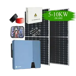 Set Kit tenaga surya Cina, Set peralatan berkemah Solaire Pour Maison Hybrid Sun King Panel sistem rumah 5kW 8KW 10KW