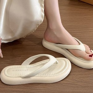 Sandalias Casuales de Playa para Mujer, Estilo Coreano, Ligeras, de Color Sólido, con Punta Abierta y Suela Gruesa, Verano 2026 - Product Image 1