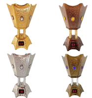 Quemador de incienso árabe de Metal hexagonal clásico de Cuatro Esquinas, árbol de coco, diamante, quemador de incienso enchufable para el hogar Bakhoor multicolor