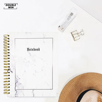 Carnets en métal à double spirale marbrés, personnalisables avec impression, sans date