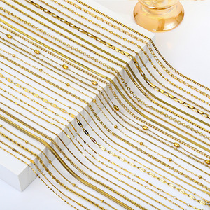 YWXS Ingrosso 10 pz/set Catena 1.5mm 2mm 45cm in Acciaio Inossidabile Oro 18k Argento, Catena a O, Catena con Perline, Accessorio per Collana Fai da Te, Gioielli - Product Image 1