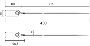 Quần áo kéo chặt chẽ an ninh khóa con dấu nhựa tag 450 mét chiều dài chống trộm Twist Khóa Con dấu với biểu tượng tùy chỉnh - Product Image 4