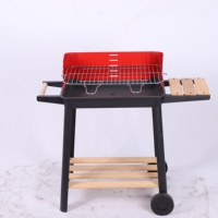 Barbecue au charbon de bois portable pour le camping en plein air, cuisinière pour les fêtes de famille, disponible en rouge et noir, design léger