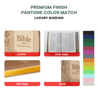 Service d'impression de livres de haute qualité, très demandé, avec conception personnalisée en cuir PU, pages couleur intégrale, Bible multicolore