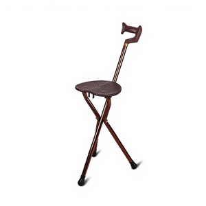 Folding Cane With Seat Aluminum Alloy <b>Adjustable</b> Walking Stick For Elderly Portable <b>Stool</b> Support - Product Image 4
