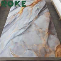 ROKE Revêtement intérieur Panneau léger en PVC Panneau mural en marbre UV Ardoise carbone pour fond