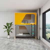 Lit superposé moderne multifonctionnel double type capsule avec espace de rangement en dessous - Idéal pour dortoir scolaire et appartement