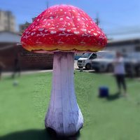 Champignon Gonflable Géant Réaliste avec Lumières LED et Souffleur Intégré, Modèle de Champignon Violet Ultra-réaliste, Accessoires de Décoration pour Fêtes et Scènes