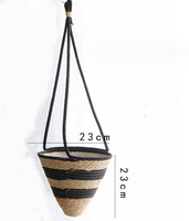 Panier suspendu tissé sur mesure, panier en paille pour plantes en pot
