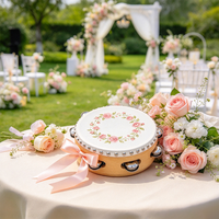 Tambourins de mariage personnalisés en gros, Pandereta en bois personnalisée, Tambours à main, Cadeaux pour invités de mariage, Faveurs de fête