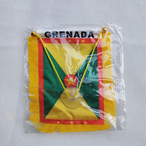 Мини 4 ''x 6'' атласный вымпел с обеих сторон напечатанный флаг автомобиля Гренада - Product Image 2