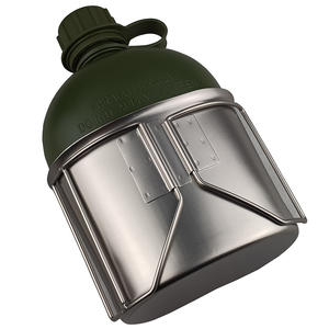 Échantillon gratuit Cantine tactique supérieure 1 L en aluminium avec couvercle camouflage vert et noir - Product Image 3
