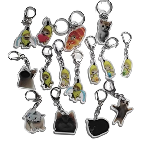 Porte-clés mignon et amusant avec motif de chat Y2k, porte-clés en forme de banane, porte-clés en acrylique tendance, porte-clés pour femmes, porte-clés imperméable et léger, breloques pour sac - Product Image 1