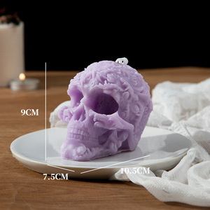 Vela aromática con diseño de calavera para Halloween, venta al por mayor, vela de calavera hecha a mano, decoración transfronteriza para Halloween - Product Image 2