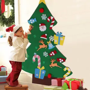 大DIY毛毡圣诞树壁挂人造圣诞树圣诞老人雪花装饰新年儿童礼物