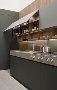 Gabinetes de Cocina Modernos de Diseño Song, Puertas de Madera Sólida, Paneles de MDF, Acabado Gris Oscuro, Superficie Fácil de Limpiar, Diseño de Lujo, Garantía de 5 Años - Product Image 3