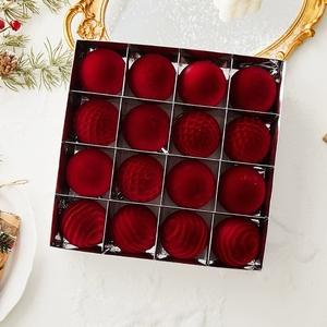 Ensemble de 16 boules de Noë<span class=keywords><strong>l</strong></span> floquées en mousse de 6 cm pour décorations suspendues <span class=keywords><strong>à</strong></span> <span class=keywords><strong>l</strong></span>'<span class=keywords><strong>arbre</strong></span>, fournitures de fête, enterrement de vie de jeune fille, <span class=keywords><strong>mariage</strong></span> - Product Image 4