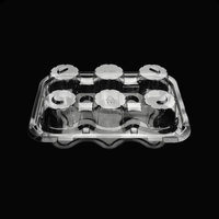 Vente en gros de boîtes à cupcakes à 6 compartiments, en plastique, pour muffins, desserts, emballage, boîte jetable, transparente, claire, empilable