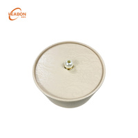Boîte en papier ronde de luxe en velours avec poignée en perle, logo personnalisé en relief, revêtement UV pour emballage de bonbons de mariage, fleurs, cadeaux de vacances