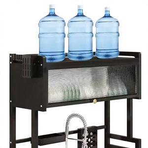 Étagère de rangement de cuisine multifonctionnelle robuste sur mesure, double organisateur coulissant en fer, plateau à vaisselle non pliable pour évier - Product Image 1