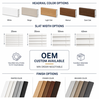 Stores en bois motorisés alvéolés durables, écologiques, design simple, lames de 50 mm, anti-UV, anti-éblouissement, pour bureau, blanc laqué